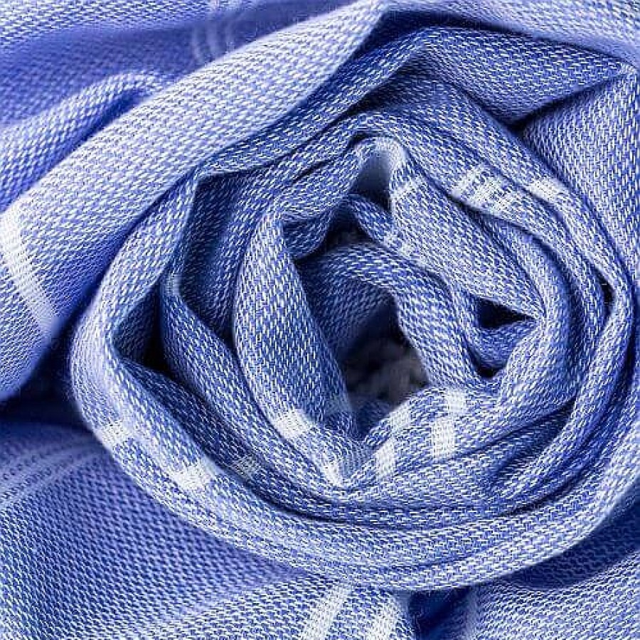 Turkish Towels Sammimis | Santorini | Classic | 275G: Indigo Blue/Ice Blue