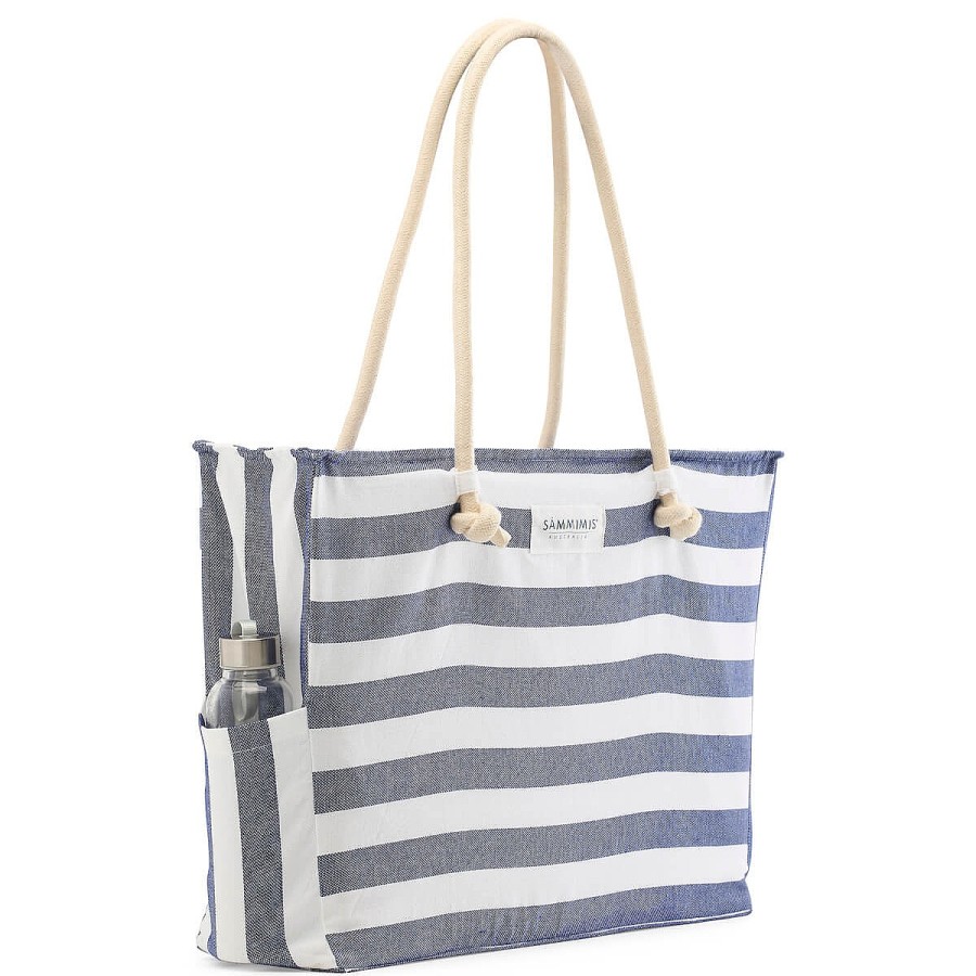 Accessories Sammimis | Bonifacio Jumbo Beach Bag: Navy/White