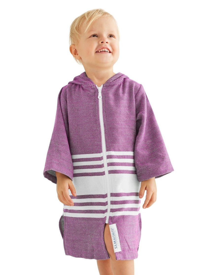 Hooded Towels Sammimis | Tassos Baby Hooded Towel: Purple/White