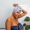 Accessories Sammimis | Carros Terry Hair Towel: Navy/White