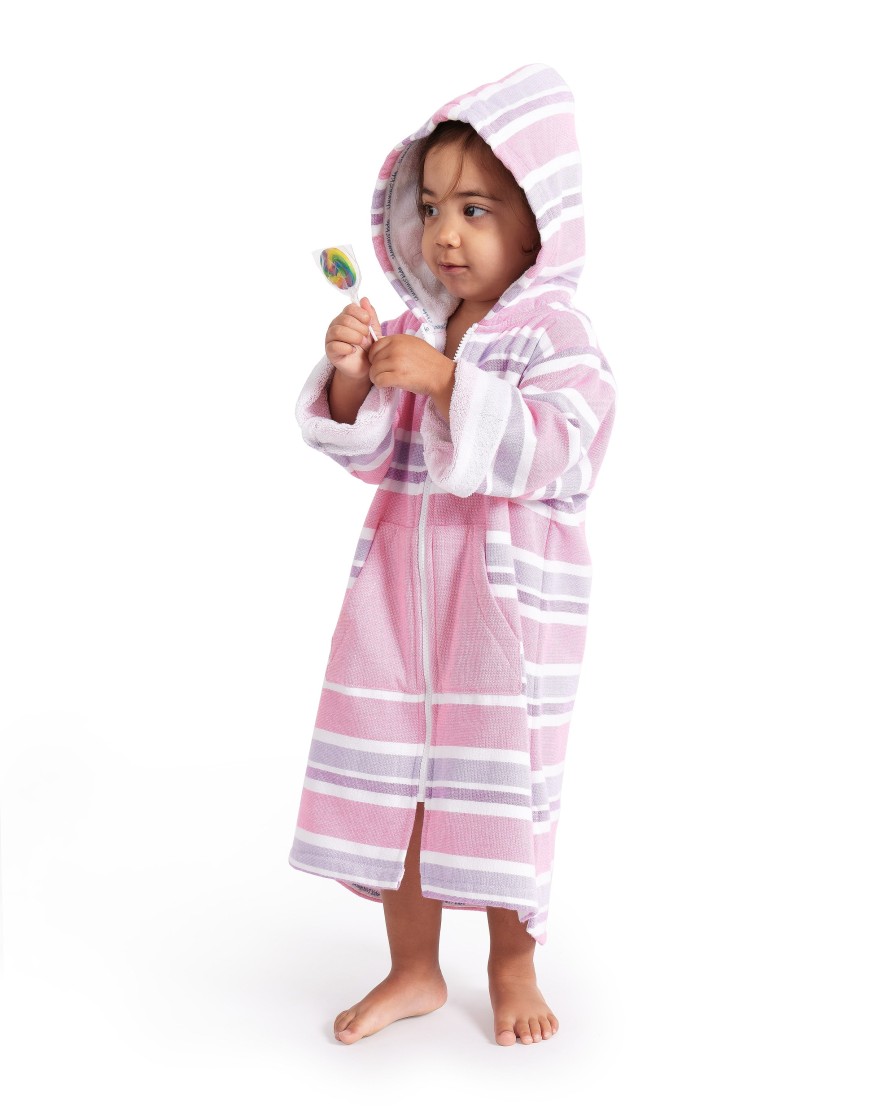 Hooded Towels Sammimis | Menorca Kids Terry Swim Coverup: Pink/Lilac/Purple