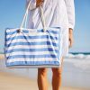 Accessories Sammimis | Bonifacio Jumbo Beach Bag: Royal Blue/White