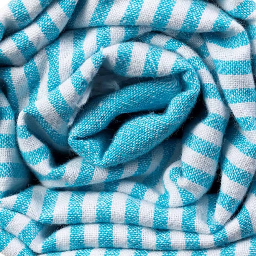 Turkish Towels Sammimis | Naxos | Light | 225G: Aqua/White