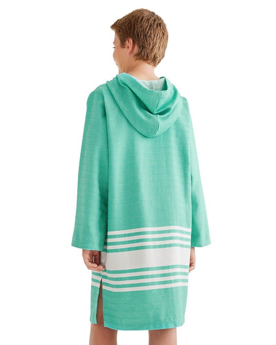 Hooded Towels Sammimis | Tassos Kids Hooded Towel: Sea Green/White