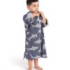 Hooded Towels Sammimis | Tassos Kids Shark Swim Coverup: Navy/Natural