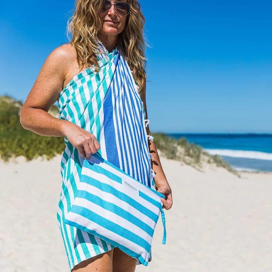 Turkish Towels Sammimis | Cote D'Azur | Premium | 325G: Sea Green/Royal Blue