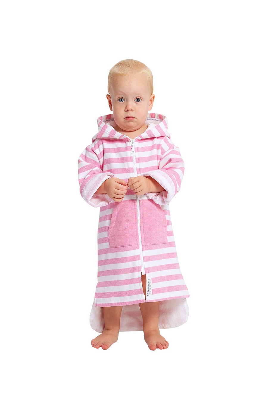 Hooded Towels Sammimis | Menorca Baby Terry Hooded Towel: Pink/White