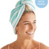 Accessories Sammimis | Carros Terry Hair Towel: Sea Green/White