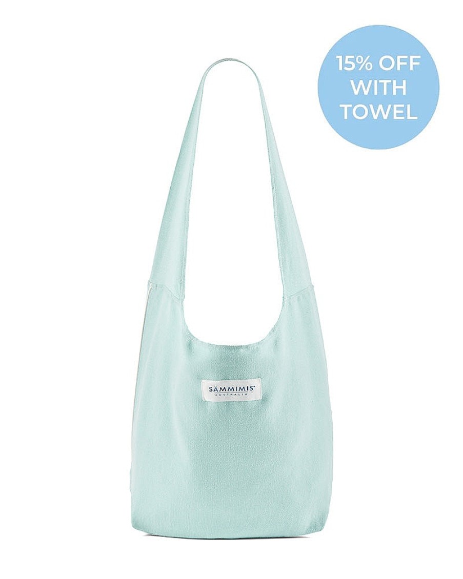 Accessories Sammimis | Mykonos Bag With Piping: Marine Mint/White