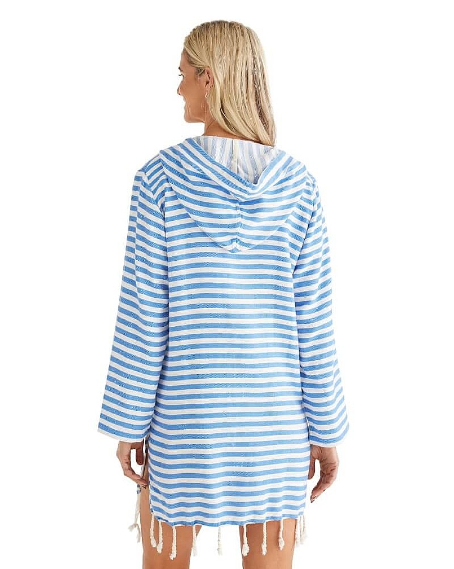 Hooded Towels Sammimis | Amalfi Adult Hooded Towel: Royal Blue/White