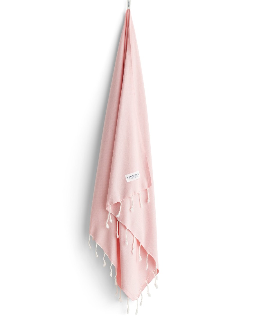 Turkish Towels Sammimis | Mykonos | Classic | 275G: Peony Pink/White