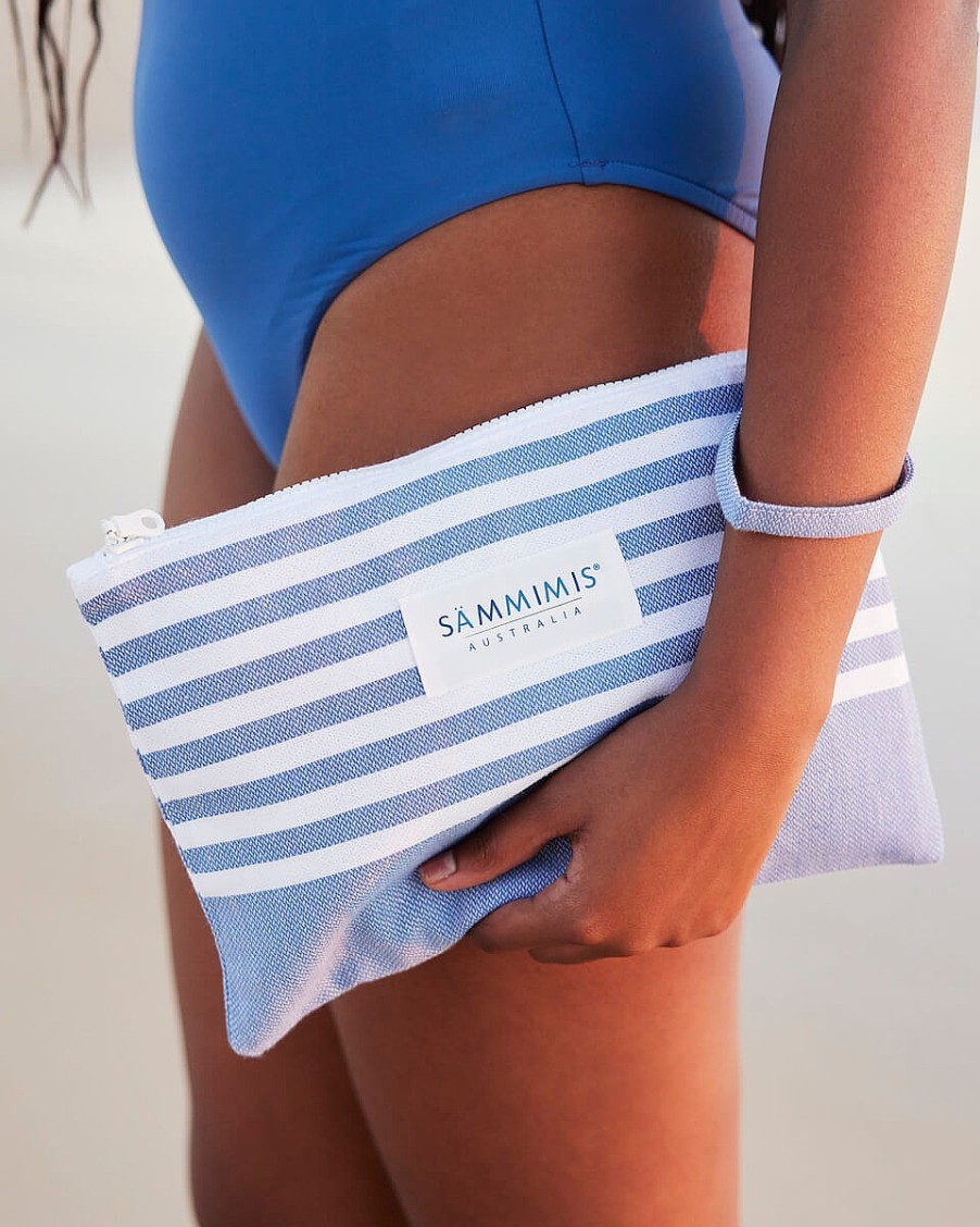 Accessories Sammimis | Mayo Swimsuit Wet Bag: Denim/White