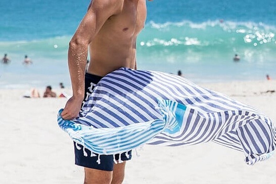 Turkish Towels Sammimis | Cote D'Azur | Premium | 325G: Navy/Aqua