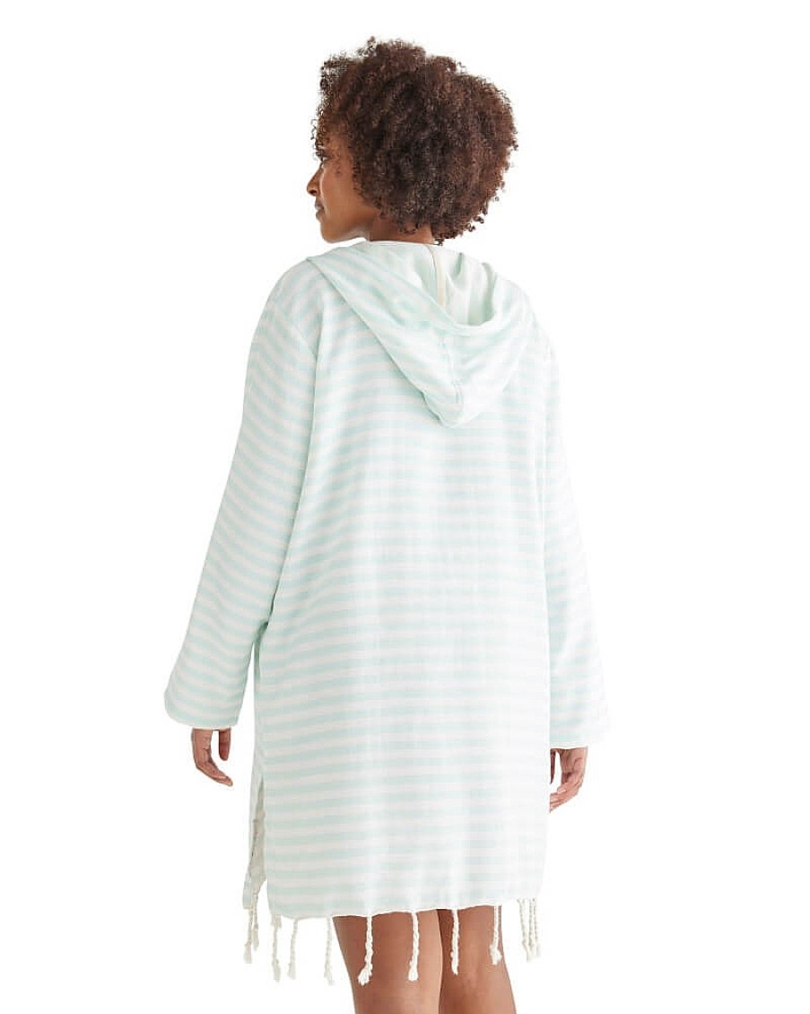 Hooded Towels Sammimis | Amalfi Adult Hooded Towel Plus Size: Mint/White