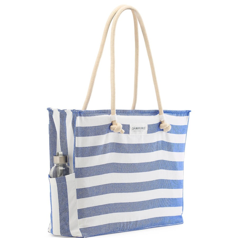 Accessories Sammimis | Bonifacio Jumbo Beach Bag: Royal Blue/White