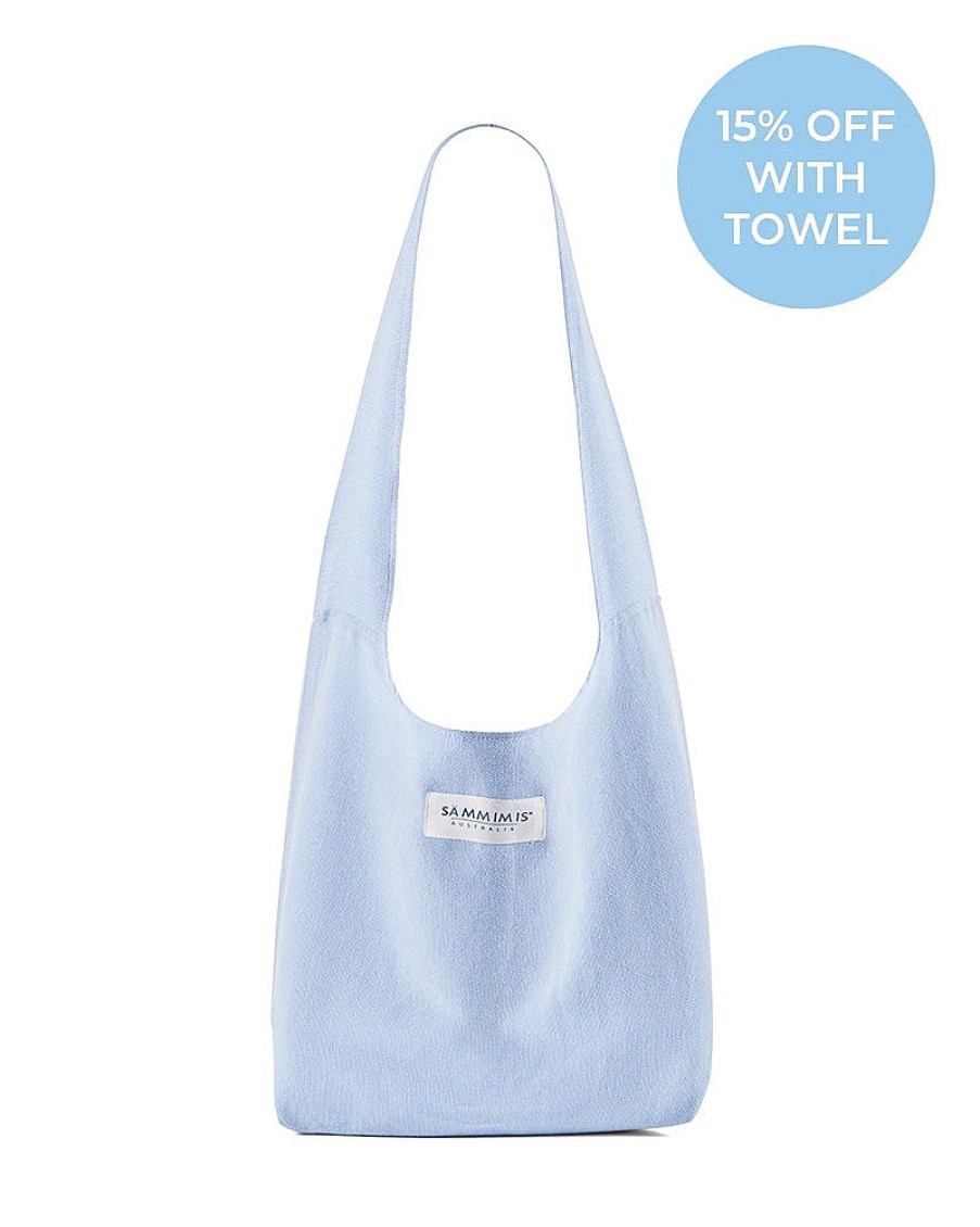 Accessories Sammimis | Mykonos Bag With Piping: Sky Blue/White