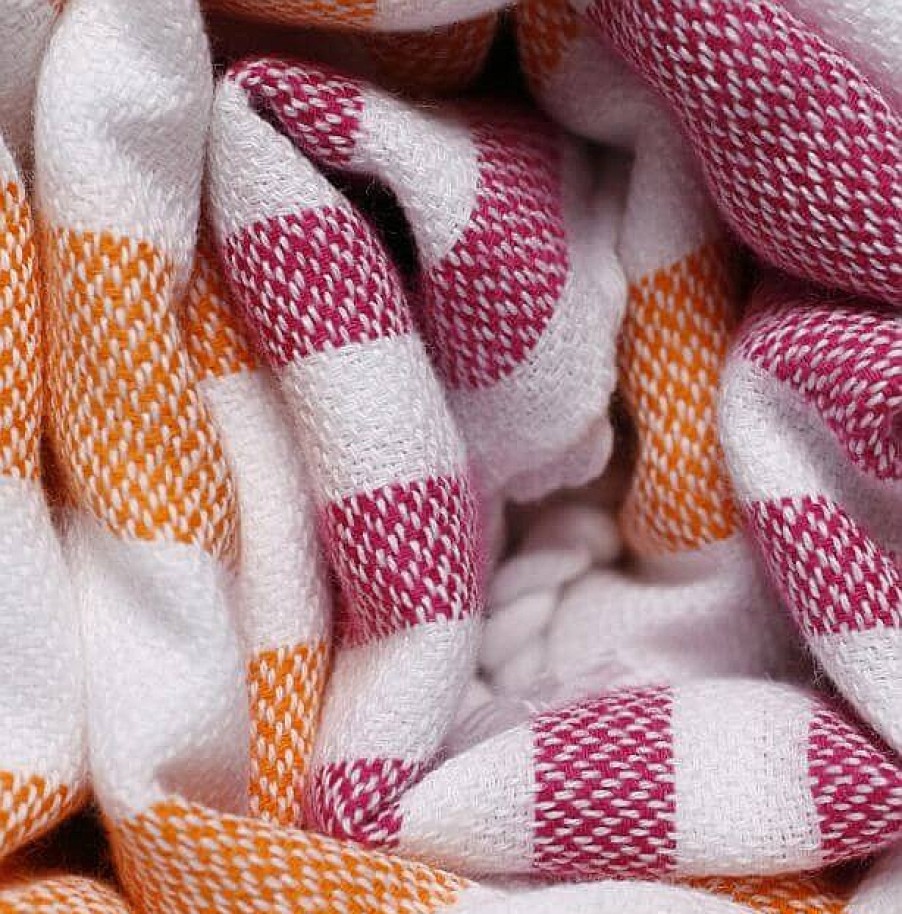 Turkish Towels Sammimis | Cote D'Azur | Premium | 325G: Orange/Fuchsia