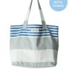 Accessories Sammimis | St Tropez Beach Bag: Silver Grey/Royal Blue