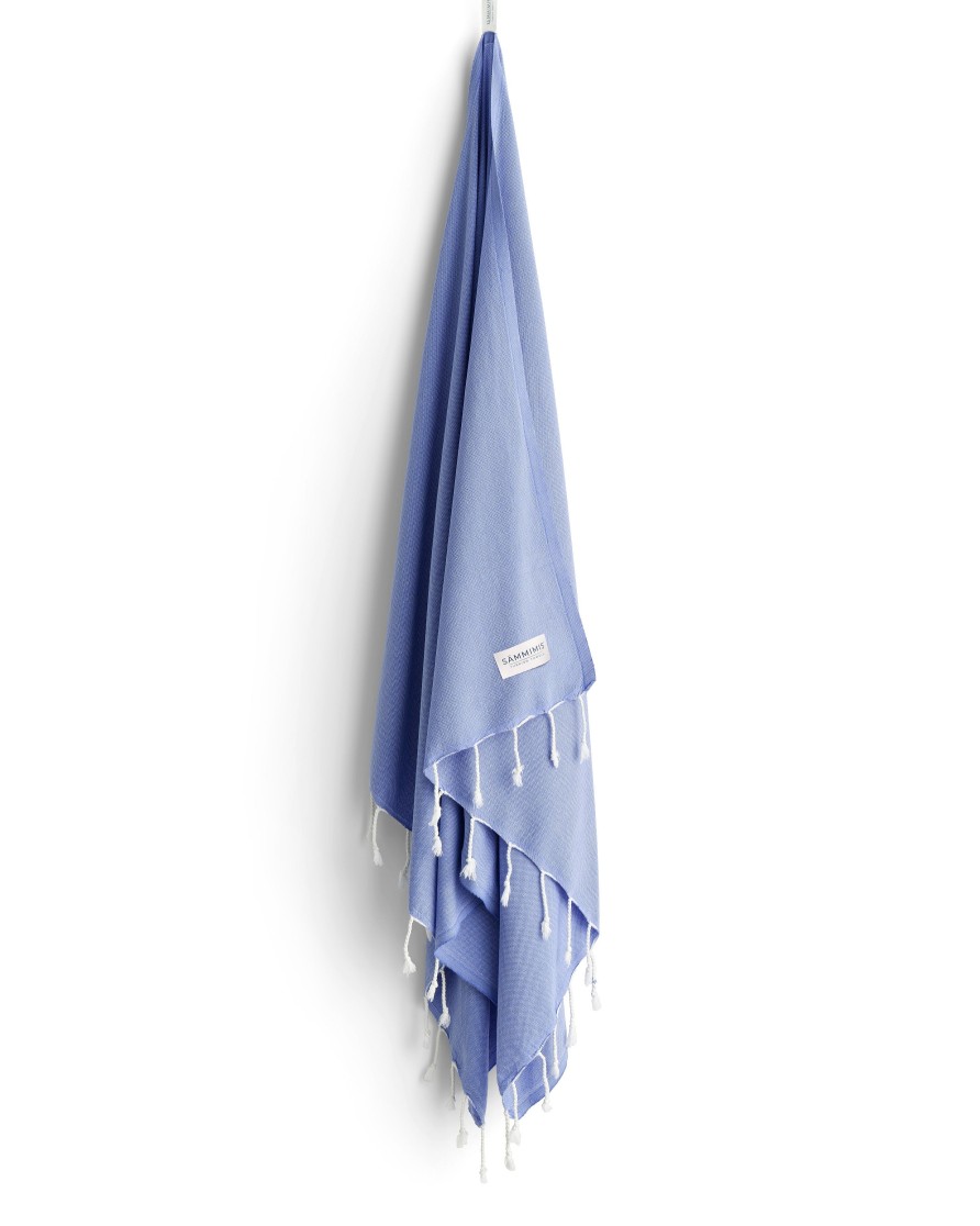 Turkish Towels Sammimis | Mykonos | Classic | 275G: Cornflower Blue/White