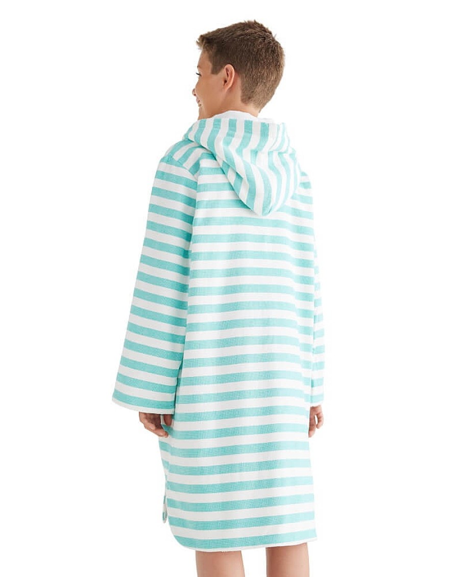 Hooded Towels Sammimis | Menorca Kids Terry Hooded Towel: Sea Green/White