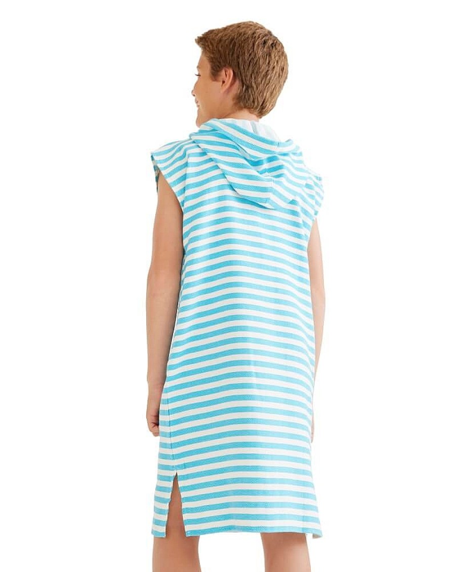 Hooded Towels Sammimis | Amalfi Kids Sleeveless Hooded Towel: Aqua/White