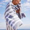 Turkish Towels Sammimis | Santorini Ii | Classic | 275G: Charcoal/White