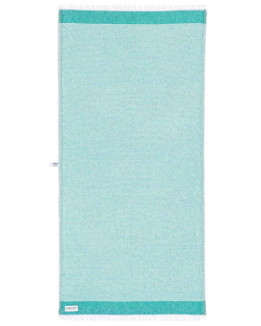 Turkish Towels Sammimis | Naxos | Light | 225G: Teal/White