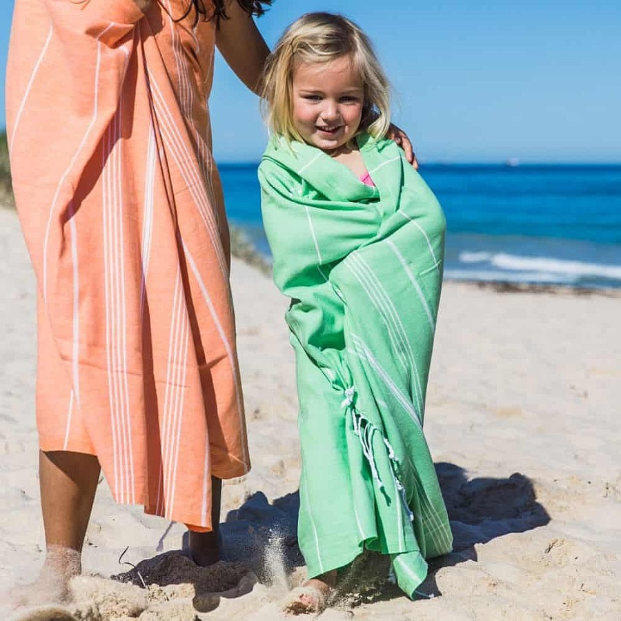 Turkish Towels Sammimis | Santorini | Classic | 275G: Apple Green/White