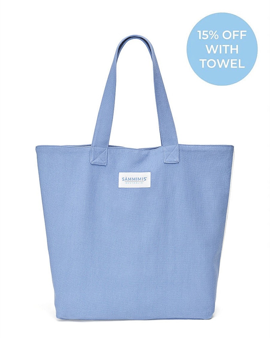 Accessories Sammimis | Corfu Jumbo Canvas Bag: Denim Blue