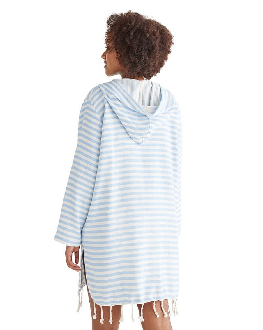 Hooded Towels Sammimis | Amalfi Adult Hooded Towel Plus Size: Sky Blue/White