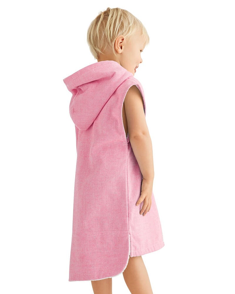 Hooded Towels Sammimis | Monterosso Baby Sleeveless Terry Hooded Towel: Pink